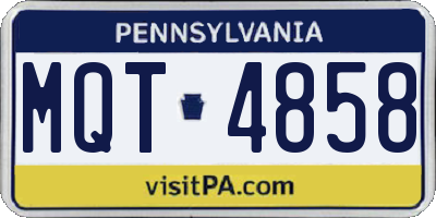 PA license plate MQT4858