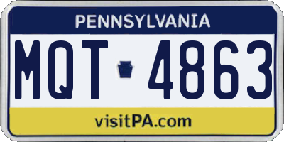 PA license plate MQT4863