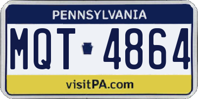 PA license plate MQT4864