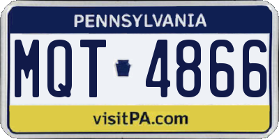 PA license plate MQT4866