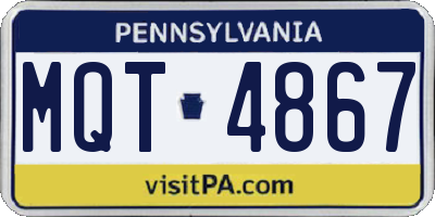 PA license plate MQT4867