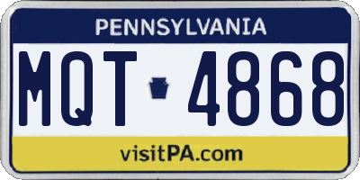 PA license plate MQT4868