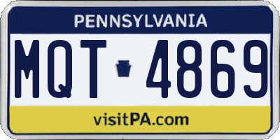 PA license plate MQT4869