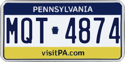 PA license plate MQT4874