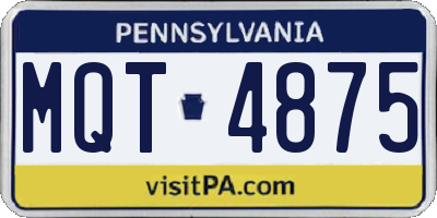 PA license plate MQT4875