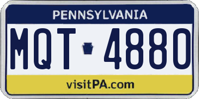 PA license plate MQT4880