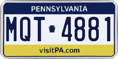 PA license plate MQT4881