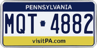 PA license plate MQT4882