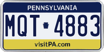 PA license plate MQT4883