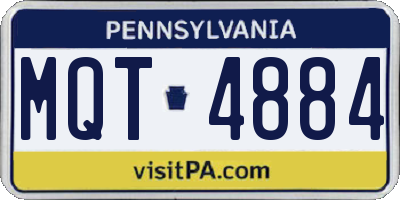 PA license plate MQT4884