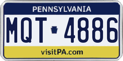 PA license plate MQT4886