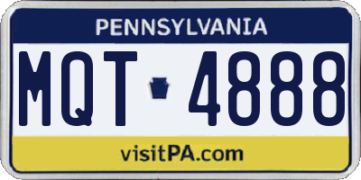 PA license plate MQT4888
