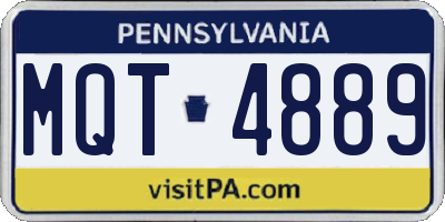 PA license plate MQT4889