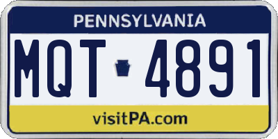 PA license plate MQT4891