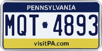 PA license plate MQT4893