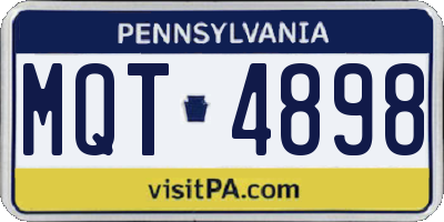 PA license plate MQT4898