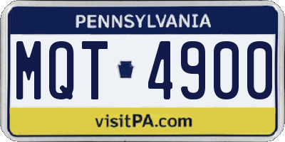 PA license plate MQT4900