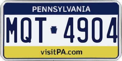 PA license plate MQT4904