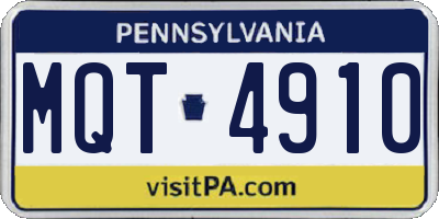 PA license plate MQT4910