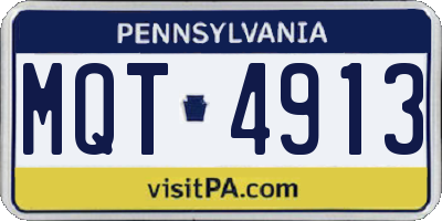 PA license plate MQT4913