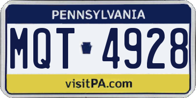PA license plate MQT4928