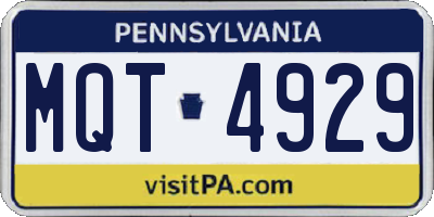PA license plate MQT4929