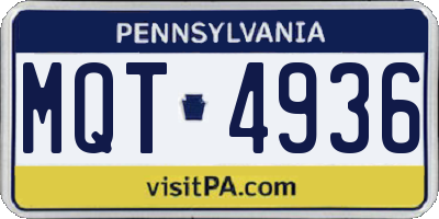 PA license plate MQT4936