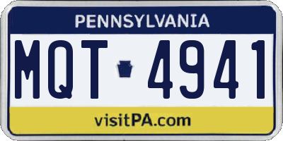 PA license plate MQT4941