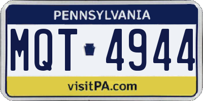 PA license plate MQT4944