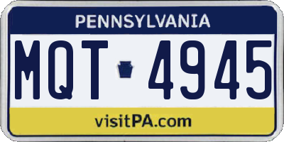 PA license plate MQT4945