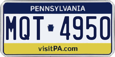 PA license plate MQT4950