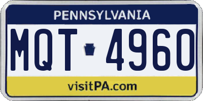 PA license plate MQT4960