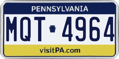 PA license plate MQT4964
