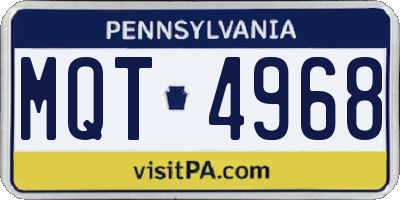 PA license plate MQT4968