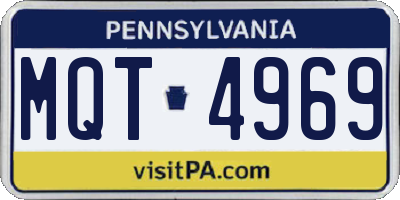PA license plate MQT4969