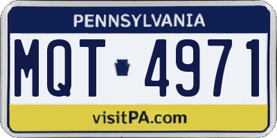PA license plate MQT4971