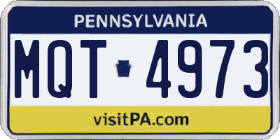 PA license plate MQT4973