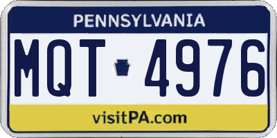 PA license plate MQT4976