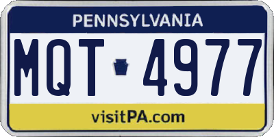 PA license plate MQT4977