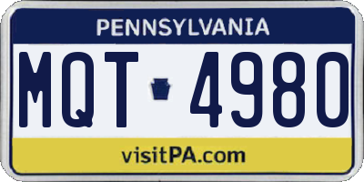 PA license plate MQT4980