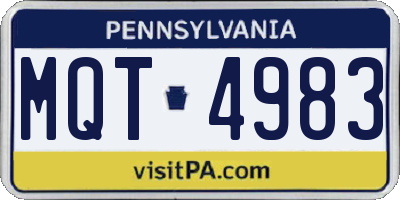 PA license plate MQT4983