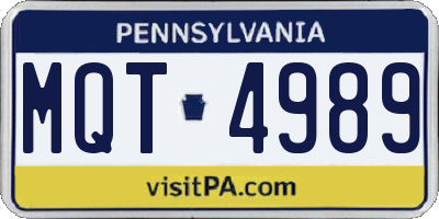 PA license plate MQT4989