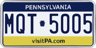 PA license plate MQT5005