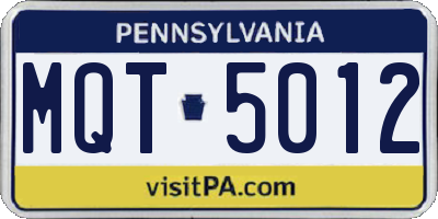 PA license plate MQT5012