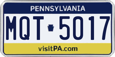 PA license plate MQT5017