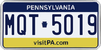 PA license plate MQT5019