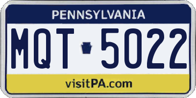 PA license plate MQT5022