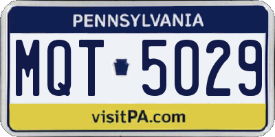 PA license plate MQT5029