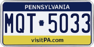 PA license plate MQT5033