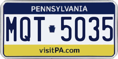 PA license plate MQT5035